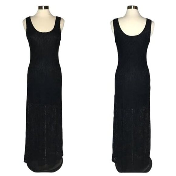 Sexy Black Lace Tank Style Lined Maxi Dress - NEW - Size S (2/4) - Picture 2 of 10